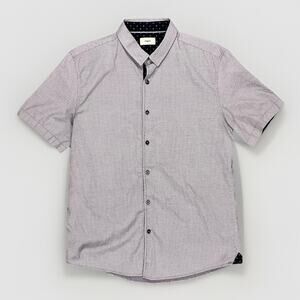 Zagiri Blue Geometric Casual 100% Cotton Button Down Shirt Size M